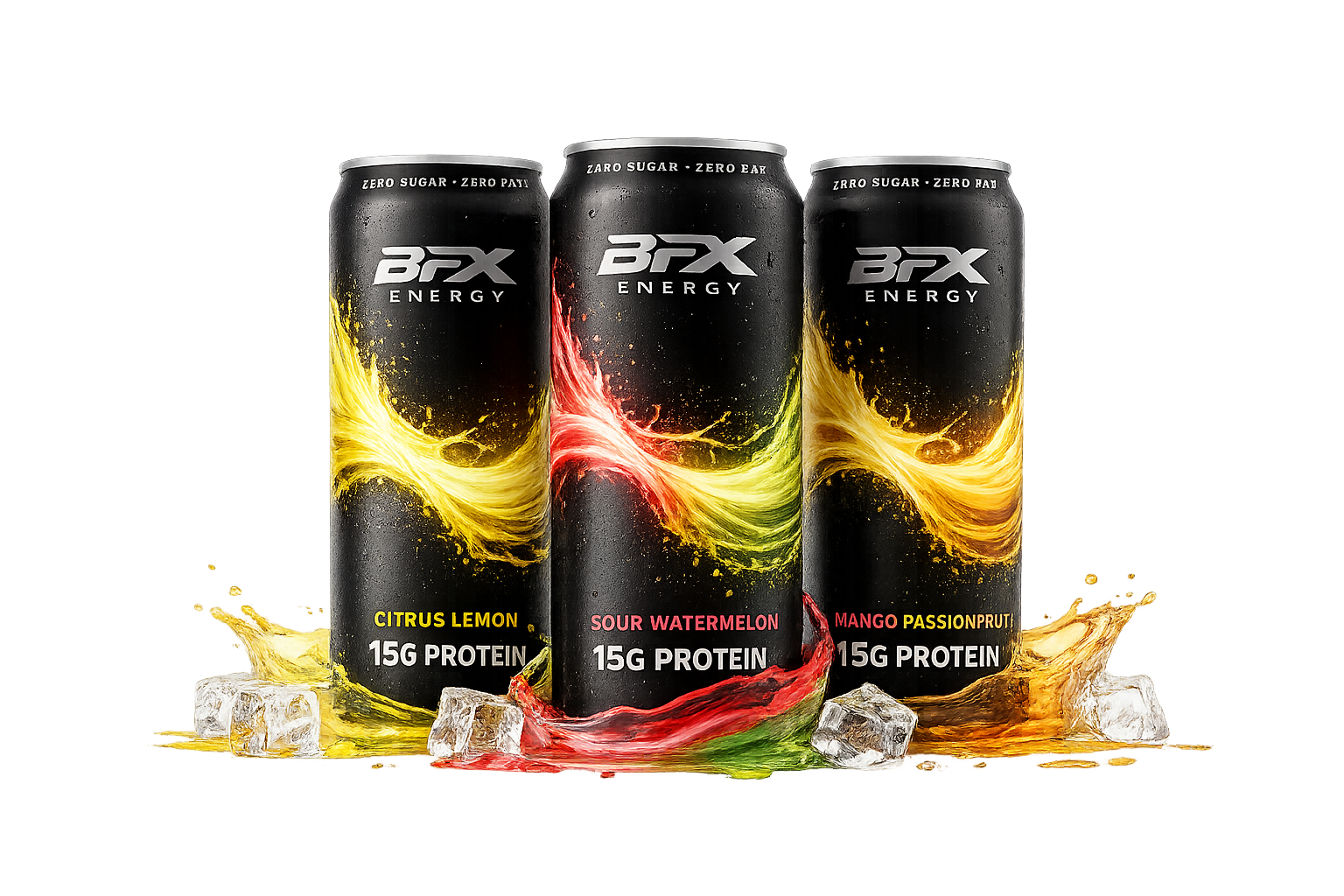 BFX Energy Drinks - Sour Watermelon, Citrus Lemon, Mango Passionfruit